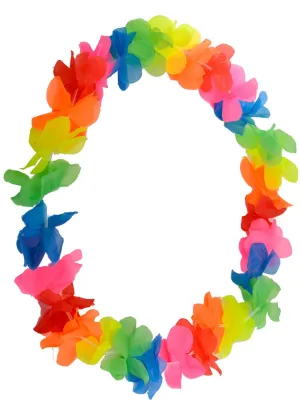 Neon Multicoloured Hawaiian Lei Costume Accessory