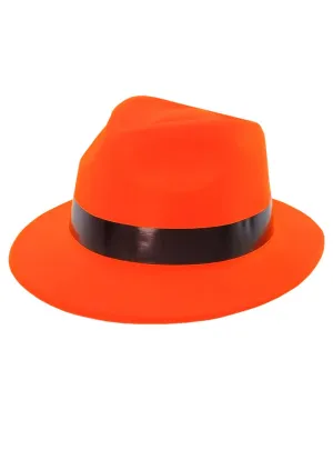 Neon Orange Lightweight Fedora Costume Hat