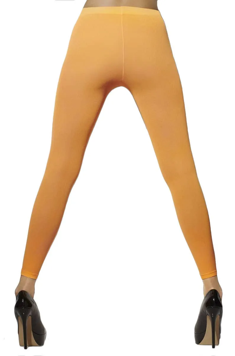 Neon Orange Opaque Footless Stockings