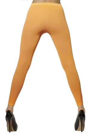 Neon Orange Opaque Footless Stockings