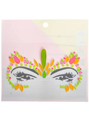 Neon Orange Pink and Green UV Reactive Face Jewels