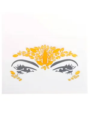 Neon Orange Stick-On UV Reactive Festival Face Jewels