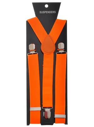 Neon Orange Stretch Elastic Costume Suspenders