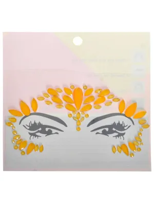 Neon Orange UV Reactive Stick-on Festival Face Jewels