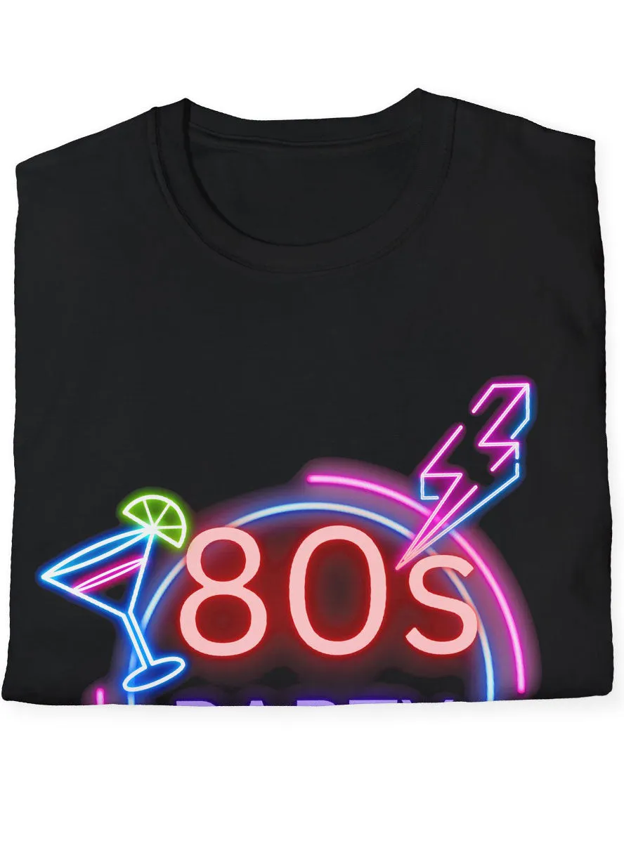 Neon Party Girl Womens Black 80s Costume Shirt
