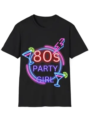 Neon Party Girl Womens Plus Size 80s Costume Shirt
