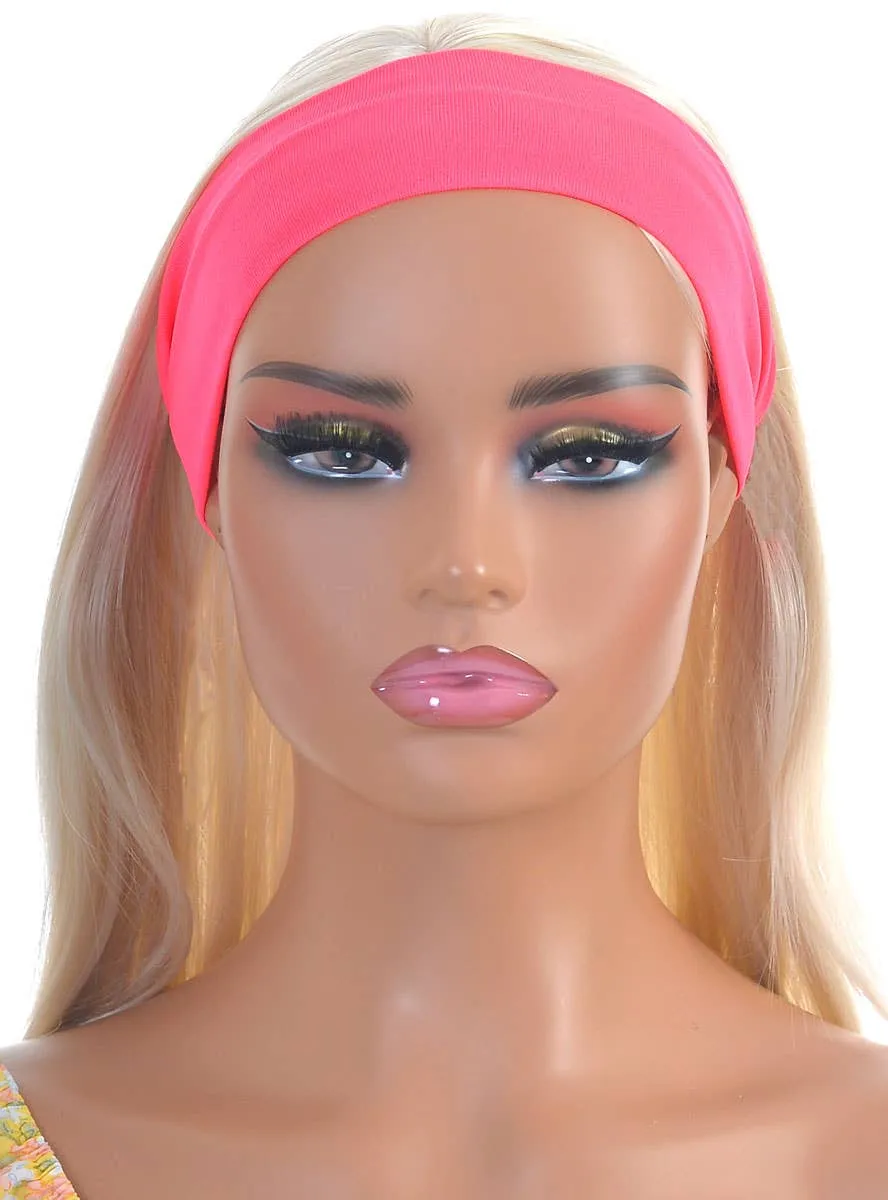 Neon Pink 1980s Sweatband Costume Accessory