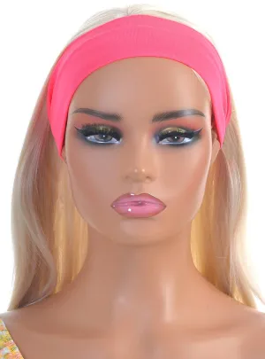 Neon Pink 1980s Sweatband Costume Accessory