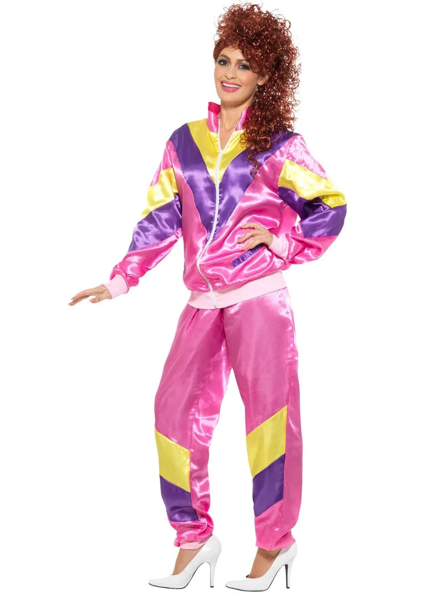 Neon Pink 1980s Womens Shell Suit Costume