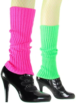Neon Pink and Green 1980s Costume Leg Warmers