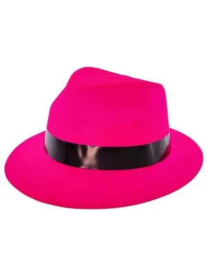 Neon Pink Lightweight Fedora Costume Hat