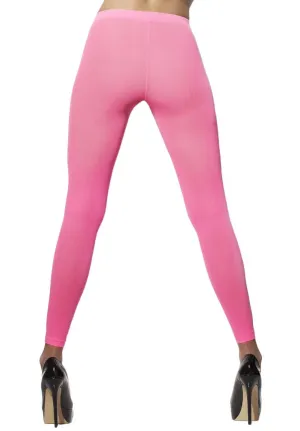 Neon Pink Opaque Footless Stockings