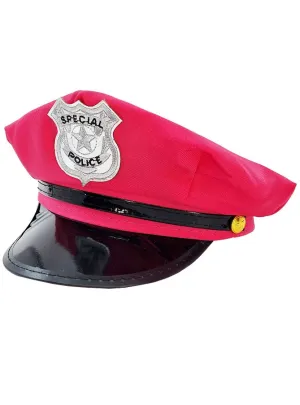Neon Pink Police Officer Costume Hat