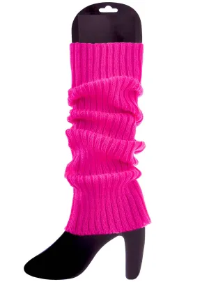 Neon Pink Womens 80s Leg Warmers Costume Accessory