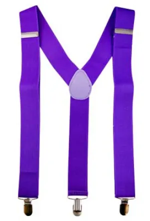 Neon Purple Suspenders Costume Accessory