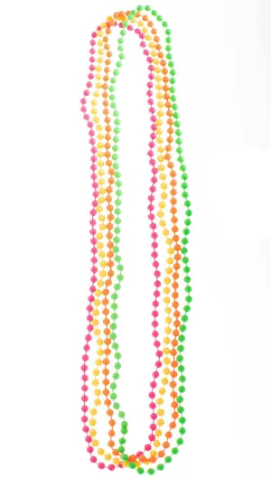 Neon Rainbow Coloured 1980s Costume Accessory Beads