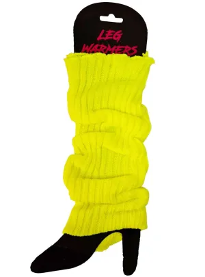 Neon Yellow 80s Leg Warmers Costume Accessory