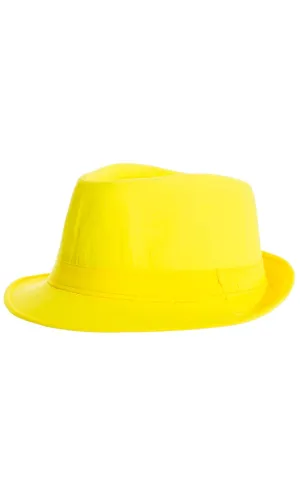 Neon Yellow Fedora Costume Hat