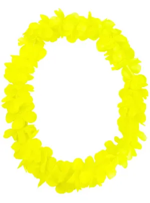 Neon Yellow Flower Lei Costume Accessory