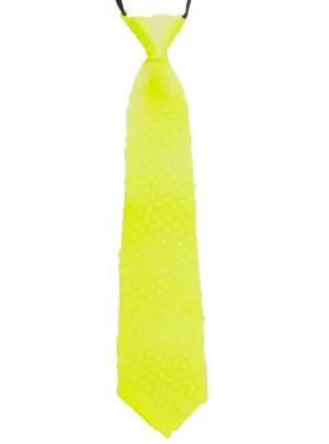 Neon Yellow Sequinned Tie Costume Accessory