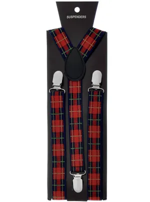 Nerd Adults Tartan Suspenders Costume Accessory