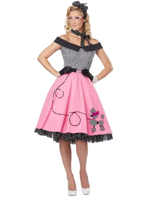 Nifty Fifties Womens Rock n Roll Poodle Skirt Costume