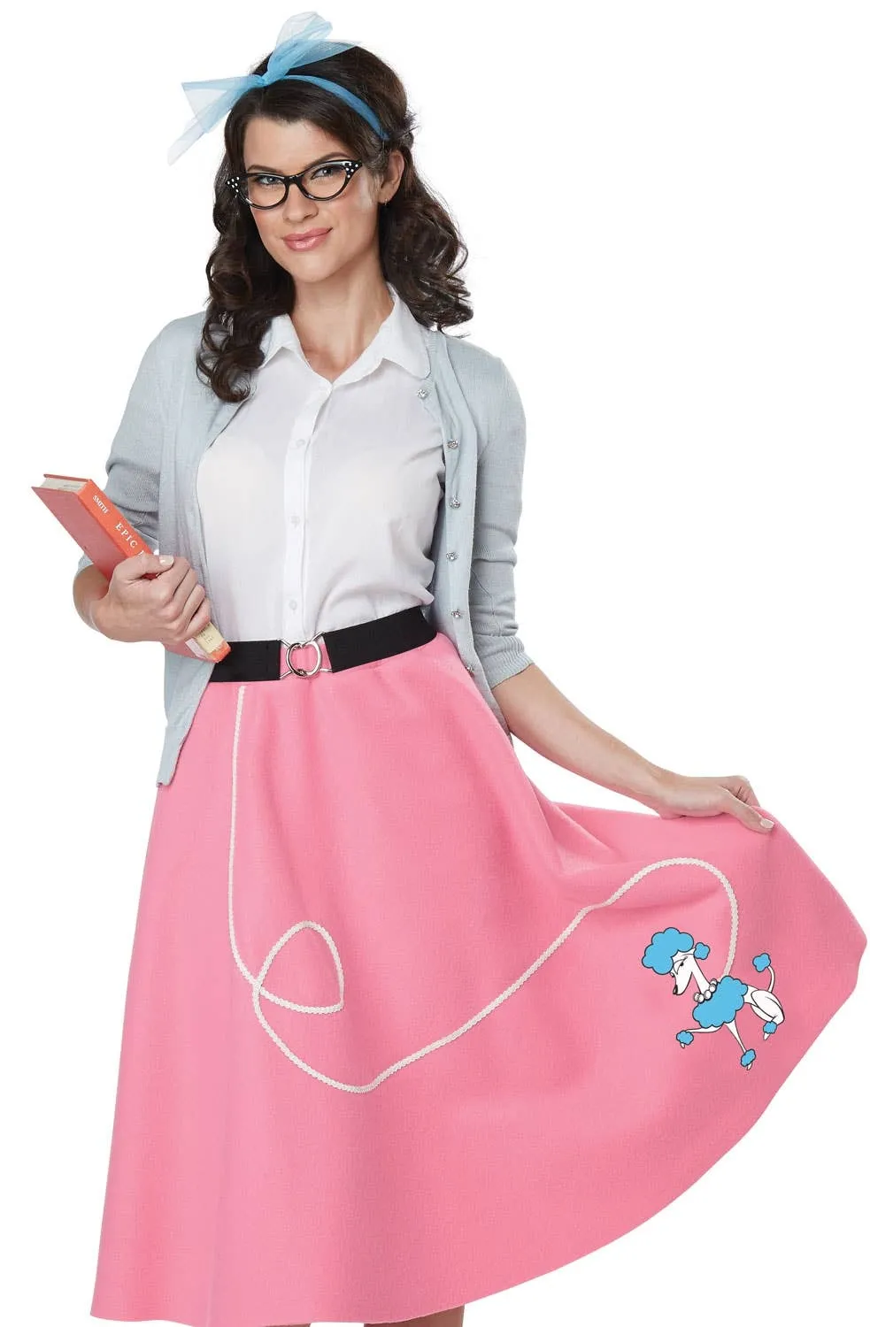 Nifty Womens Pink 50s Poodle Skirt Costume