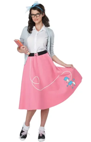 Nifty Womens Pink 50s Poodle Skirt Costume