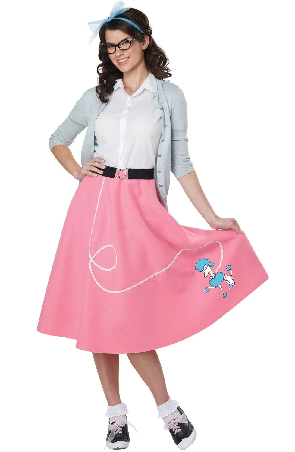 Nifty Womens Pink 50s Poodle Skirt Costume