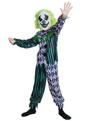 Nightmare Green Clown Boys Halloween Costume