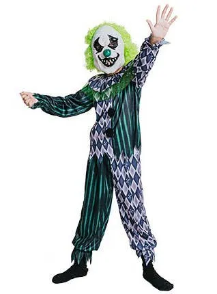 Nightmare Green Clown Boys Halloween Costume