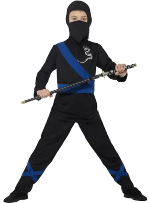 Ninja Assassin Black And Blue Boys Samurai Costume