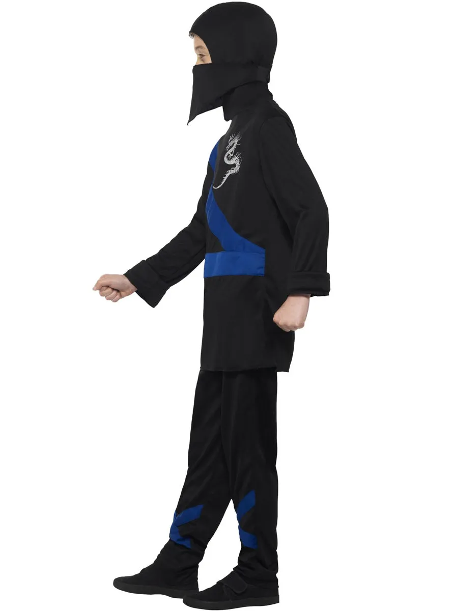 Ninja Assassin Black And Blue Boys Samurai Costume