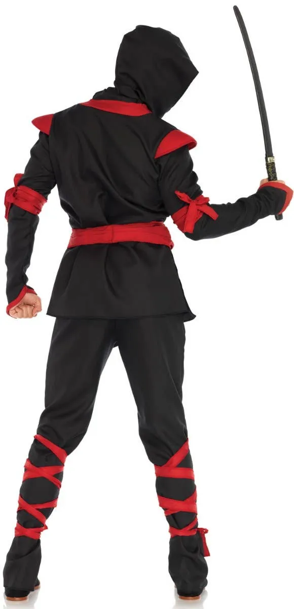 Ninja Warrior Red And Black Mens Fancy Dress Costume