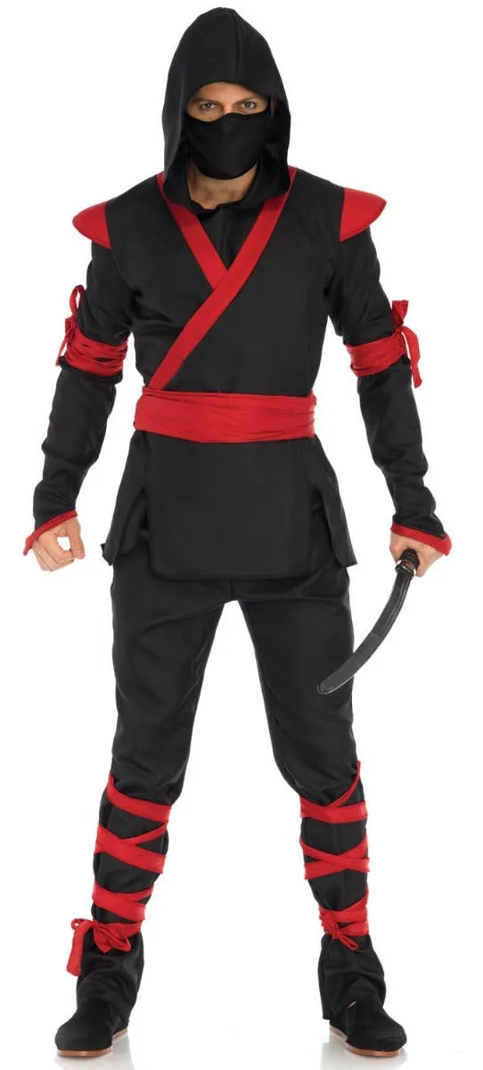 Ninja Warrior Red And Black Mens Fancy Dress Costume