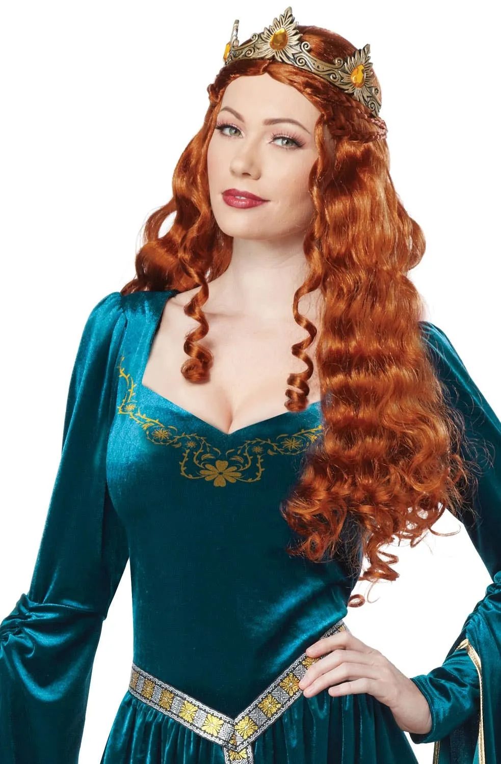 Noble Lady Guinevere Womens Teal Medieval Costume