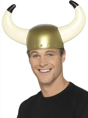 Nordic Warrior Gold Viking Costume Helmet