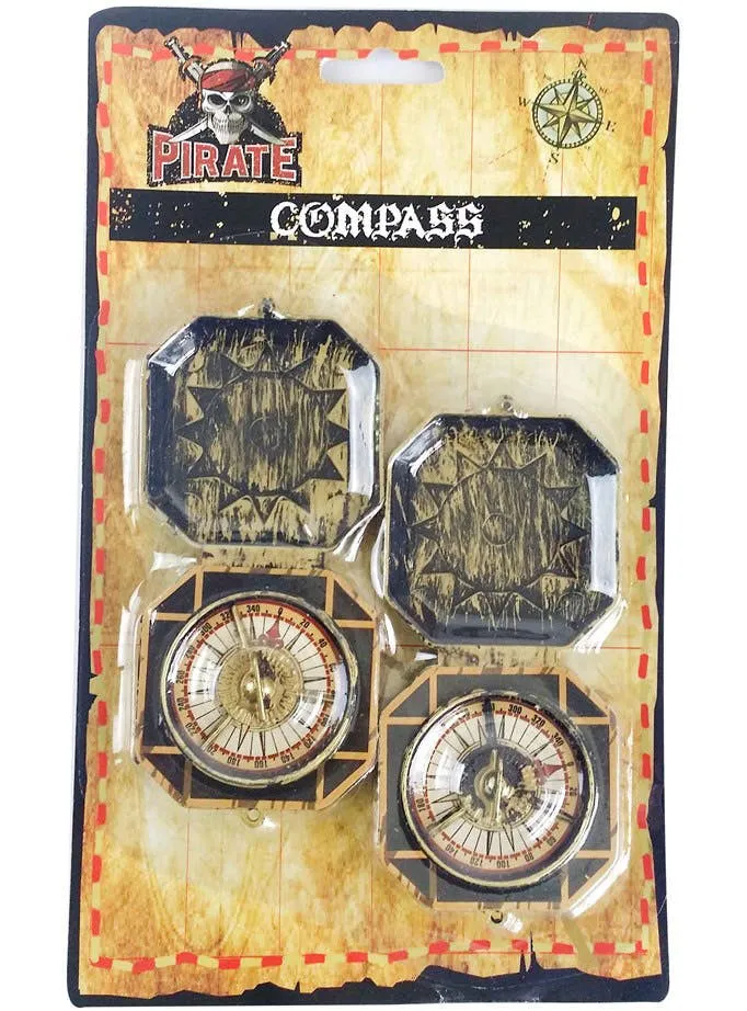 Novelty 2 Pack Pirate Compass Accessory Set
