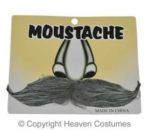 Novelty GentleMens Grey Stick On Moustache