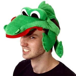 Novelty Green Crocodile Costume Hat