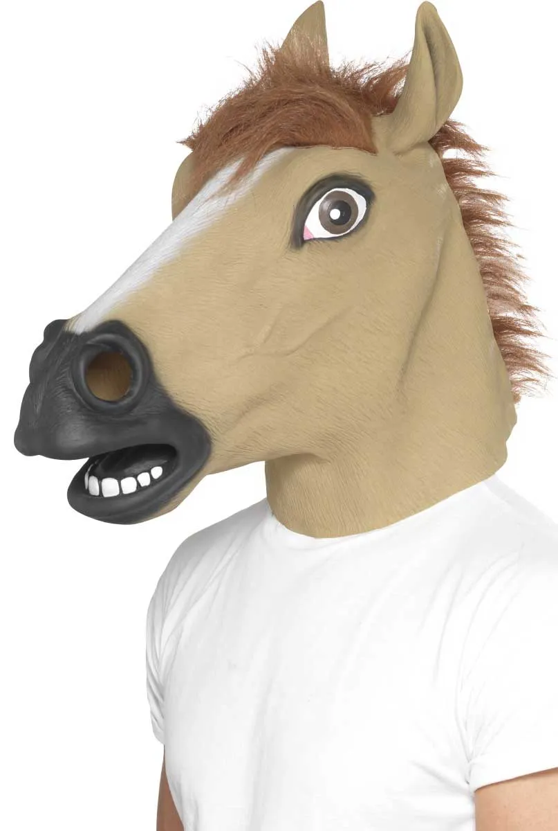 Novelty Horse Head Latex Costume Mask
