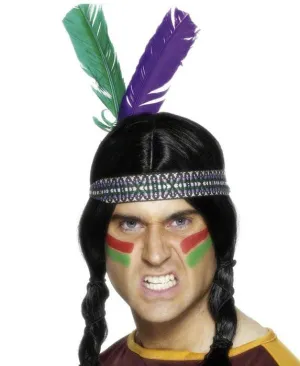 Novelty Indian Feathered Headband