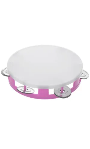 Novelty Light Pink Tambourine Prop Instrument