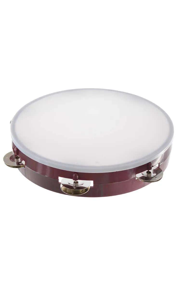 Novelty Maroon Tambourine Prop Instrument