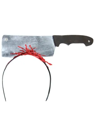 Novelty Meat Cleaver in the Head Halloween Costume Headband