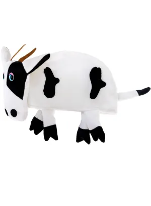 Novelty Plush Black and White Cow Costume Hat