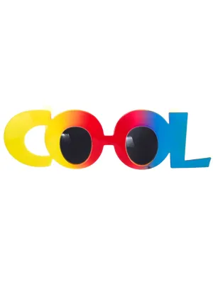 Novelty Rainbow COOL Text Costume Glasses