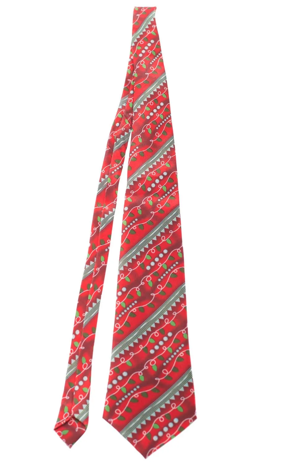 Novelty Red Satin Christmas Lights Costume Tie