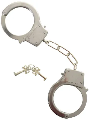 Novelty Silver Metal Police Handcuffs Costume Accessory