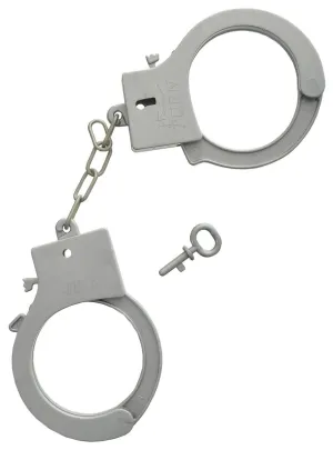 Novelty Silver Plastic Toy Handcuffs